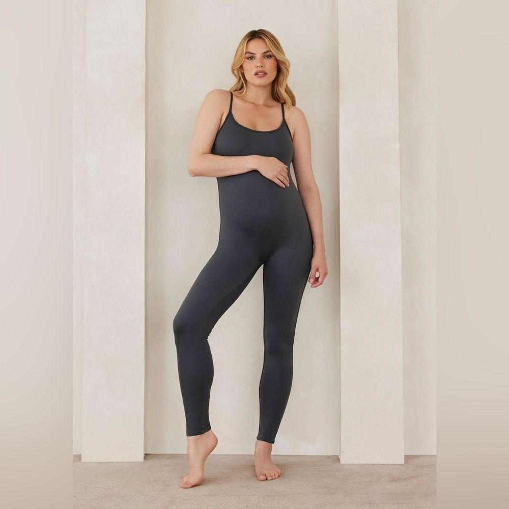 Bumpsuit Kate Maternity Unitard- Slate- Med